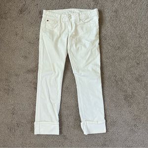 Hudson Women’s Ginny Crop Straight Cuff White Jeans Size 28